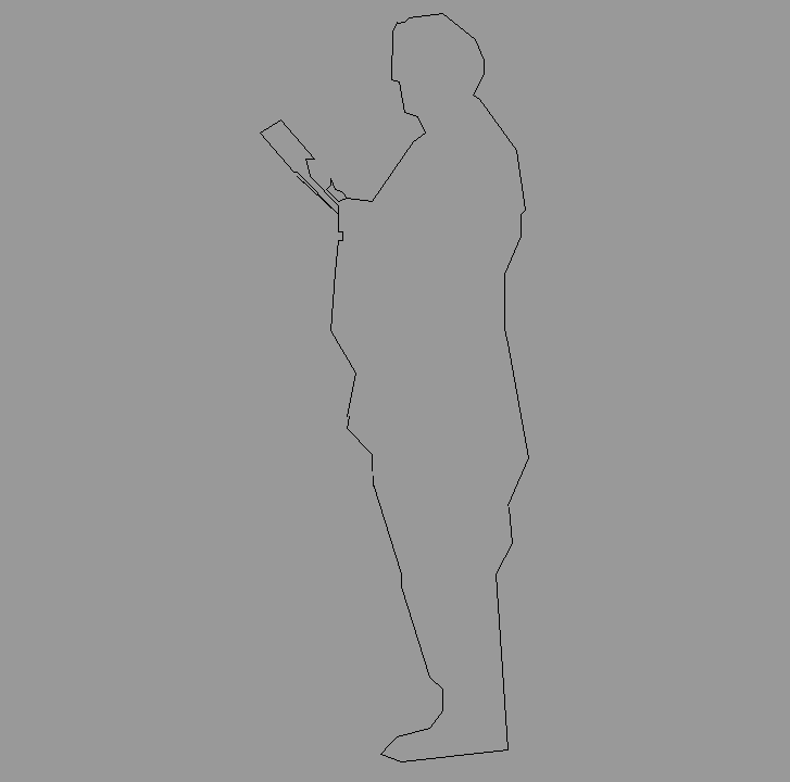 Bloque Autocad Vista de Silueta vacía 42 en Alzado